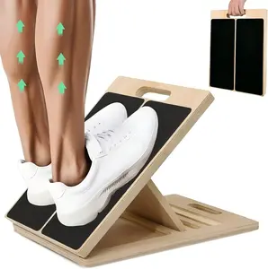 Portable Wooden Slant Board for Calf Stretching Squats Calf Stretcher Pilates Physical Therapy Equipment Adjustable Incline Board for Knees Ankle Heel Feet Leg