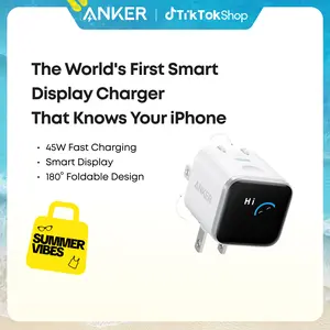 [limited offer]Anker Smart Display Charger, Anker Nano 45W Fast Charging USBC Charger with Smart Recognition, Built-In Care Mode, Compact with 180° Foldable Plug, for iPhone 17/16/15 Series, MacBook, Apple Watch summervibes