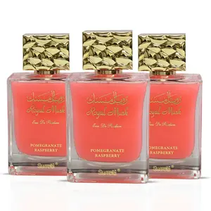 Royal Musk Pomegranate Raspberry EDP Spray 100ML (3.4 OZ) By SURRATI | Exotic Fragrances for Men & Women. (PACK OF 3)