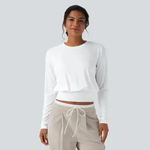 Halara Round Neck Long Sleeve Work Top