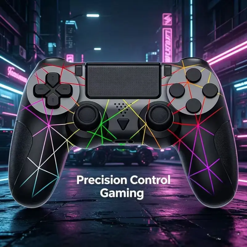 2026 New Ps4 Wireless Gaming Controller, Limited Edition, Lightning Attack Design, Vibration Feedback, Six-Axis Gyro, 360° Joystick, Compatible with Ps4