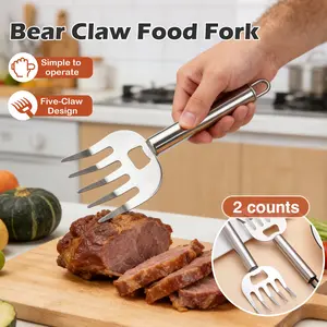 2 Counts bear paw food forks, Comfort Grip Handle Forks for Easy Lifting Tearing Pulling Cutting