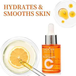 5X Vitamin C Face Serum with Hyaluronic Acid, 5 in 1 Active VC+,Skincare for Brightening, Moisturizing, Pore Care – Hydration & Nourishing Facial Essence, Gift for Women (30ml) Dropper-Christmas Gift