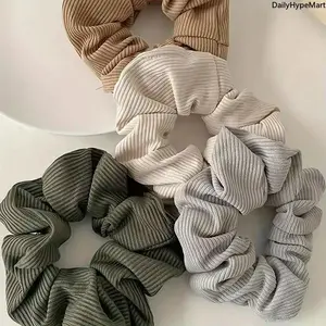 6Pcs Microfiber Scrunchie Pack, Knitted Fabric Korean Fashion Hair Set