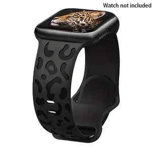 Leopard Pattern Watch Band for Apple Watch, Waterproof Sports Silicone Smartwatch Strap, Trendy Matching Strap for Women & Men