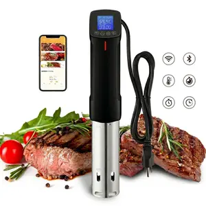 INKBIRD WiFi App-Controlled Low Temperature Cooking Machine with WiFi Digital Meat Thermometer, Ultra-Silent Fast Heating, APP Recipes, Timer, Alarm Clock, Ideal for Meat & Vegetables, Kitchen Gift for Mothers & Fathers