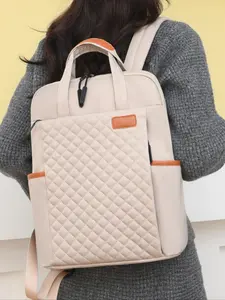 Women's Versatile Minimalist Quilted Backpack, Casual Outdoor Rucksack, Nylon School Bag, Stylish Compact Work Commuter, Lightweight Mini Backpack, Business style backpack, Multifunctional backpack