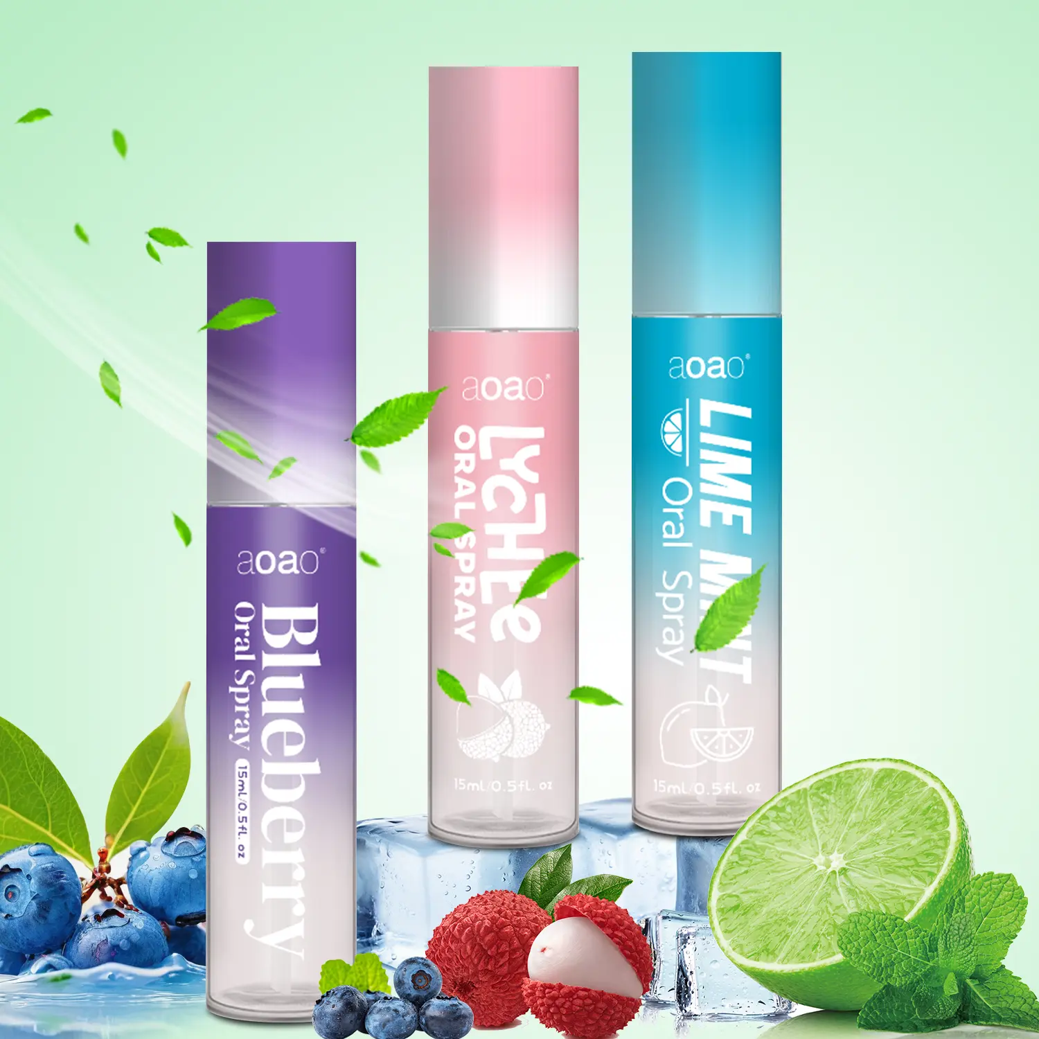 Natural Fresh Fruit Oral Care Spray, Minty Fresh Burst Breath Freshener, Bad Breath Killer for Adults, Gentle on Gums, Brightening Teeth, Portable Mouth Spray