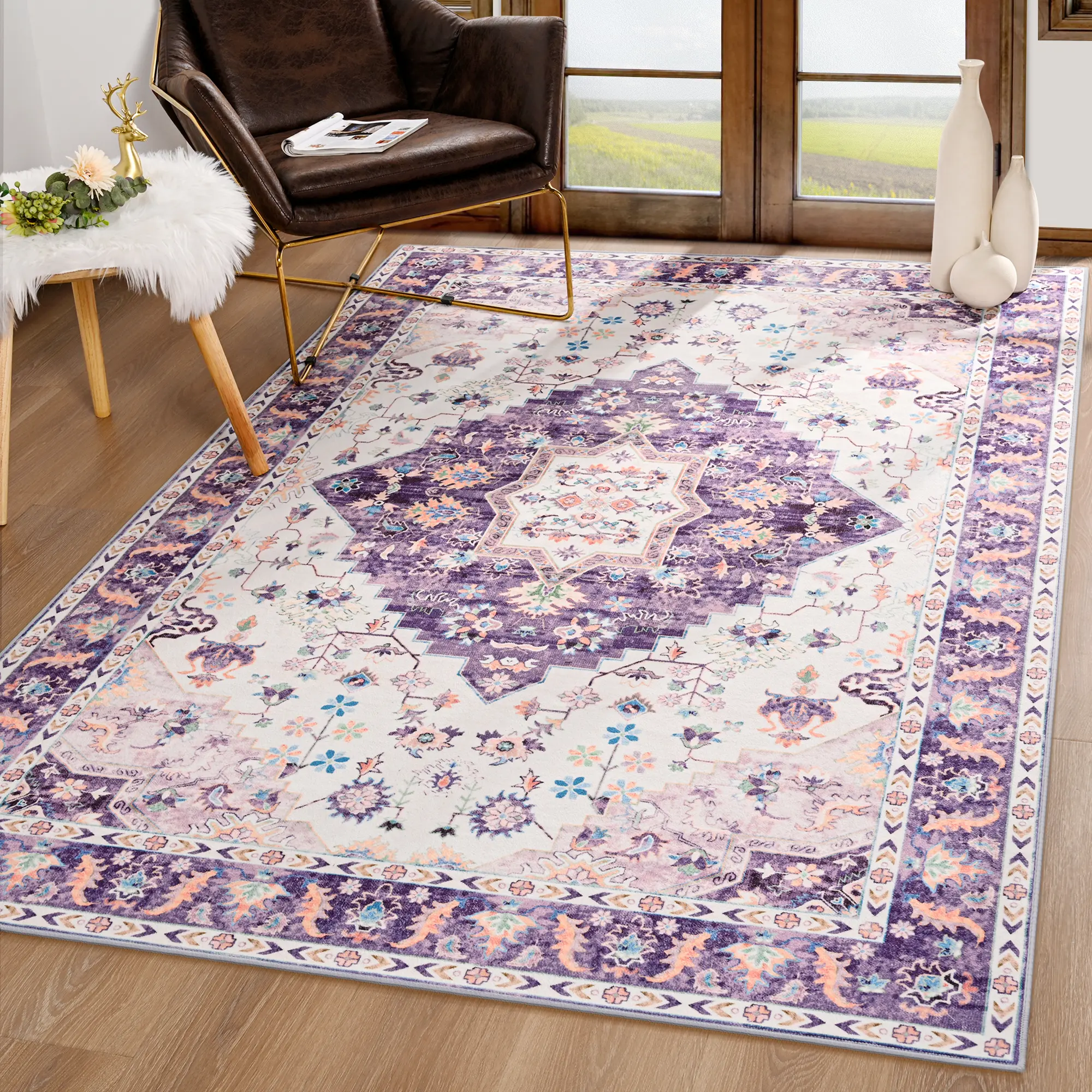 [Black Friday&Cyber Monday]Area Rug for Living Room Persian Rug Vintage Boho Carpet for Bedroom rug area rug