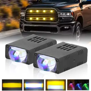 Super Bright Car Motorcycle Off-Road External Ultra-Thin Mini Hidden Grill High Low Beam Flash Color Background LED Lights, LED Work Light, Light Bar Car