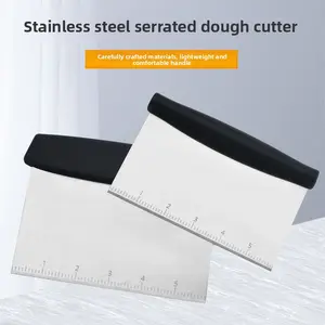 Langkes Stainless Steel Bench Scraper & Chopper Baking Dough Knife with Wavy Handle Multi Functional Kitchen Tool Kitchen Cooking Accessories Utensils Baking Supplies