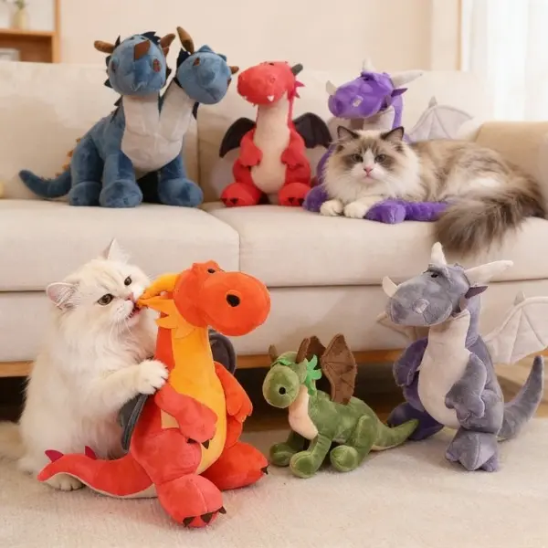 Colorful Dragon Plush Toy Soft Stuffed Animal Doll, Cute Cartoon Flying Dragon Plushie for Kids, Kawaii Dinosaur Plush Pillow, Birthday Christmas Gift for Boys Girls Home Decor Classic Wilf Wolf Fully Poseable BJD