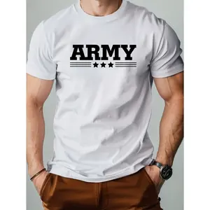 [ARMY Pure Cotton Tshirt] ARMY 100% Cotton Comfort Fit Men's T-shirt - 1 pc