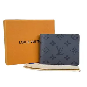 Pre-owned Louis Vuitton Leather Small Leather Goods Monogram Canvas Navy Wallet with Classic Logo and Stylish Design
