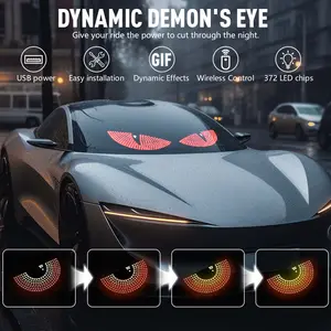 Devil Eyes Light for Cars，LED Demon Eye Lights for Front/Rear Windshield,USB  Demon Evil Eyes Headlight，Animated LED Eye Display，for Sedans,  Trucks, Off-Road Vehicles, SUVs Greenish Spring