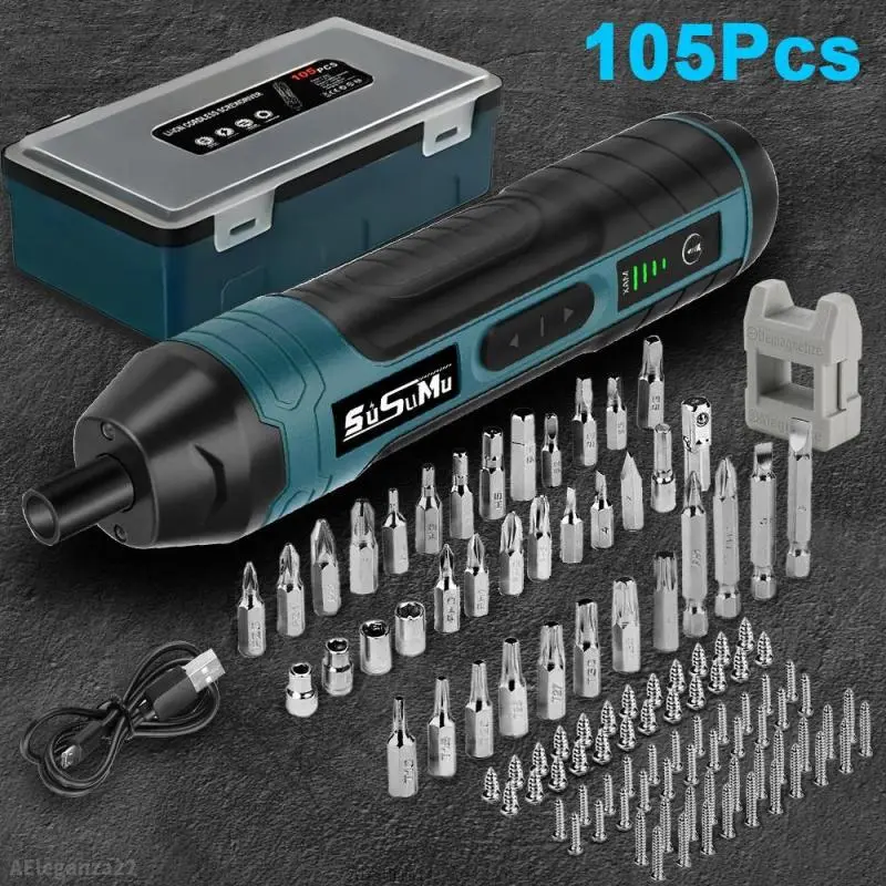 Torque Adjustable Electric Screwdriver, Cordless Power Screwdriver Set, USB Rechargeable Multifunctional Screwdriver with Light, Handheld Driver Tool KitAEleganza22ABSummit Active