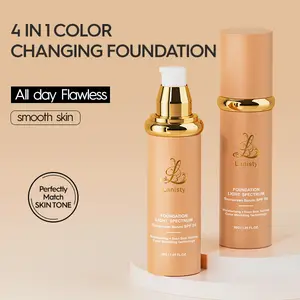4 in 1 Color Changing Foundation Full Coverage Concealer fragrance foundation Hydrating,Natural, Waterproof, Long-lasting, Lightweight, Springtok