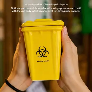 UFORU Funny mugs, trash can Ceramic Mug, Drinkware for Americano, Hot Tea, Iced Coffee, Cold Brew, Cocoa, Milk, No Power Required, Ceramic Classic Drinkware
