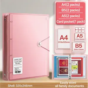 Family document storage binder loose-leaf, important document storage zippered binder, waterproof organizer, I binder for family safety, document and receipt filing book, Files Organizer