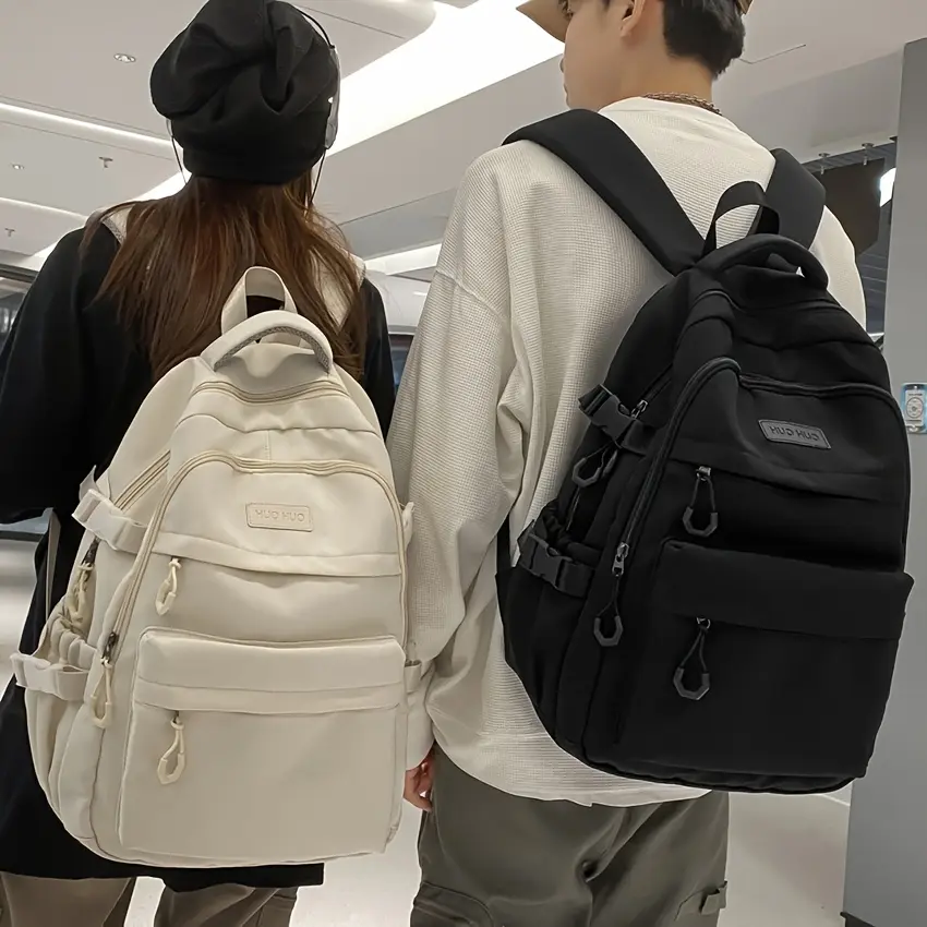 Women's Lightweight Solid Color Large Capacity Backpack Versatile Functional Backpack for Daily Commute Travel Outings Holiday Casual Daypack
