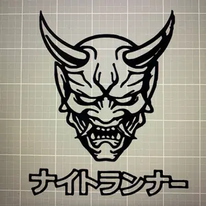 JDM Demon Mask/Shadow Decal - Holographic & Waterproof Vinyl Accessory for Car and Laptop