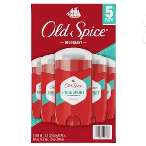 Old Spice Pure Sport Deodorant 3.0 (Pack of 5) Aroma Body Care Scent Fragrance