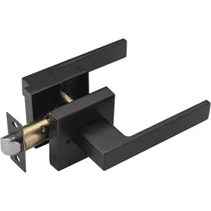 Black Door Handles Interior,Privacy Door Handle with Lock for Bath & Bedroom
