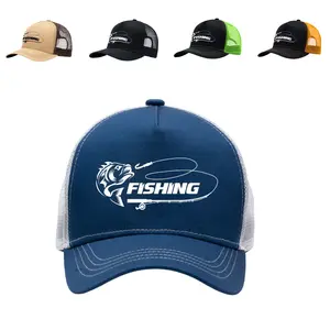 Fishing Trucker Hat Bass Fishing Mesh Back Snapback Cap for Men Women Adjustable Breathable Outdoor Lake Hat for Anglers Boat Trip Fishing Style