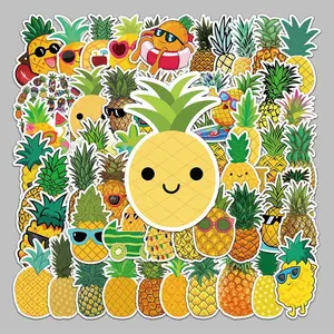 Pineapple Series Sticker, 50pcs/set Waterproof Self Adhesive Decor Paper, Decor Sticker for Gift Greeting Card Water Bottle Laptop Phone