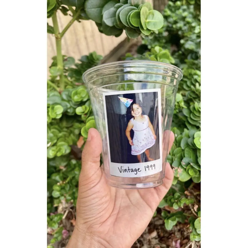 Polaroid Birthday Cups 12 oz & 16 oz Custom Photo Face Cut Out Party Cups for Celebrations