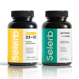 Selerb Vitamin D3 K2 + Metaburn Bundle – 10,000 IU D3, 200 mcg MK-7, Virgin Coconut Oil, Chromium, B12 & Berberine HCI – Bone, Heart, Immune & Daily Nutrient Support