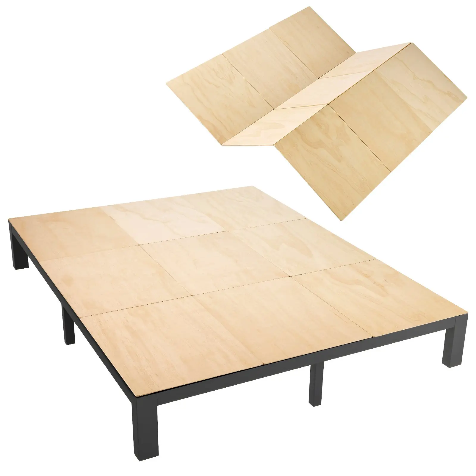 【Summerfinds】VEVOR California King Bunkie Board, 69.7x81.9x0.4 in Foldable Natural Wood Under-Mattress Board with Nylon Webbing, Rounded Edges, Anti-Sag Design, Easy Setup, Stable Quiet for Metal Frames, Guest Rooms, 0.4 In Thick Board
