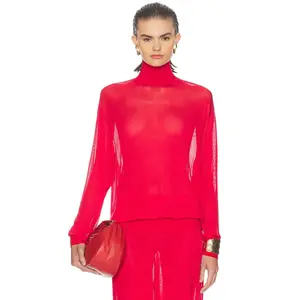 Helsa Madeira Turtleneck in Red