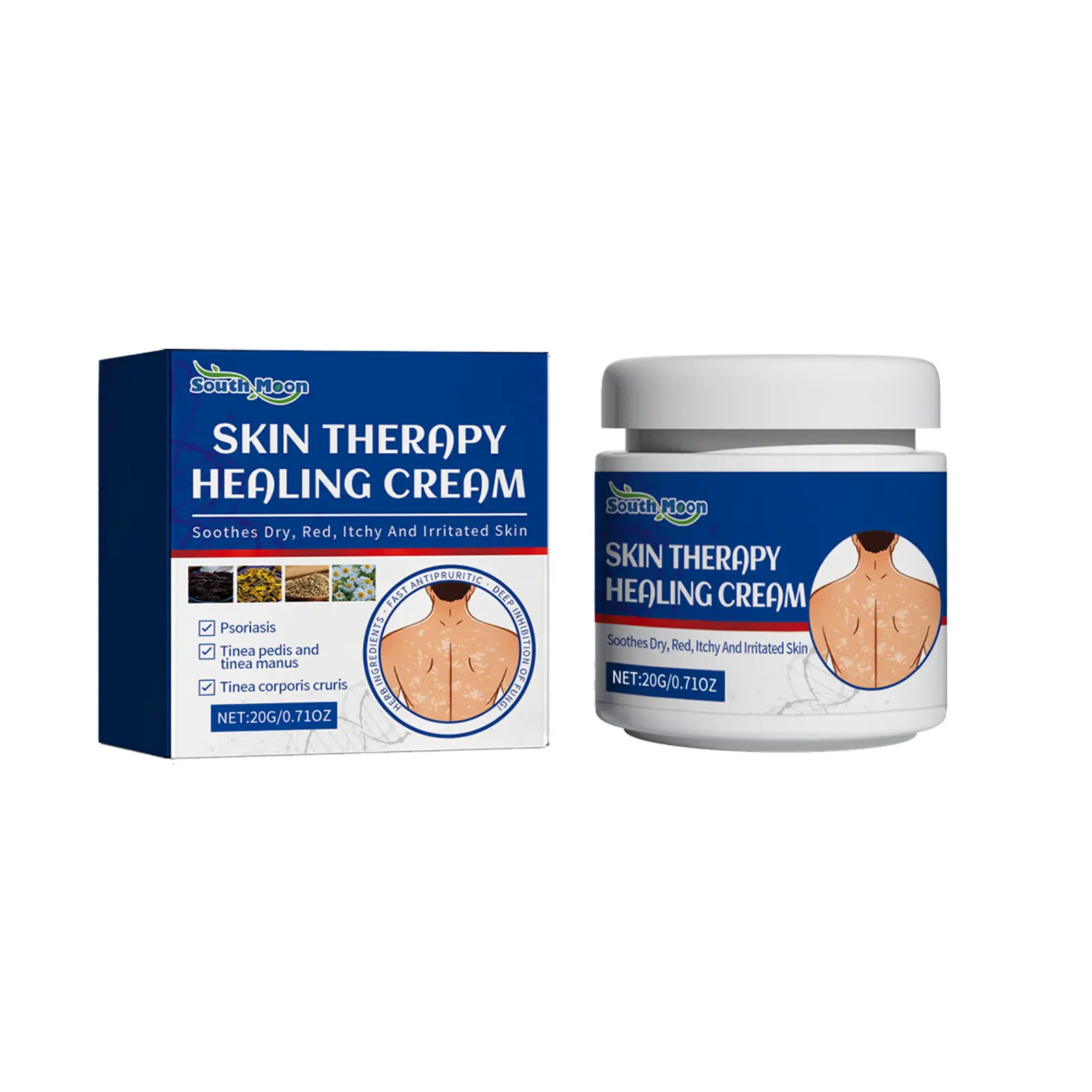 Ximonth Psoriasis Skin Care Cream, relieves skin itching, skin ringworm (tinea), moisturizes and nourishes the skin