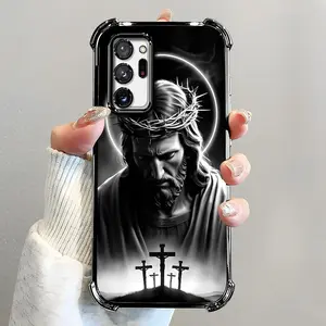 Suitable for [Galaxy Note20 ultra 5g] Jesus transparent protective four-corner air cushion anti-fall mobile phone case transparent mobile phone case four-corner protective case 995