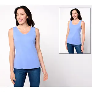 Isaac Mizrahi Live! Essentials Micro Pima Rib Reversible Top