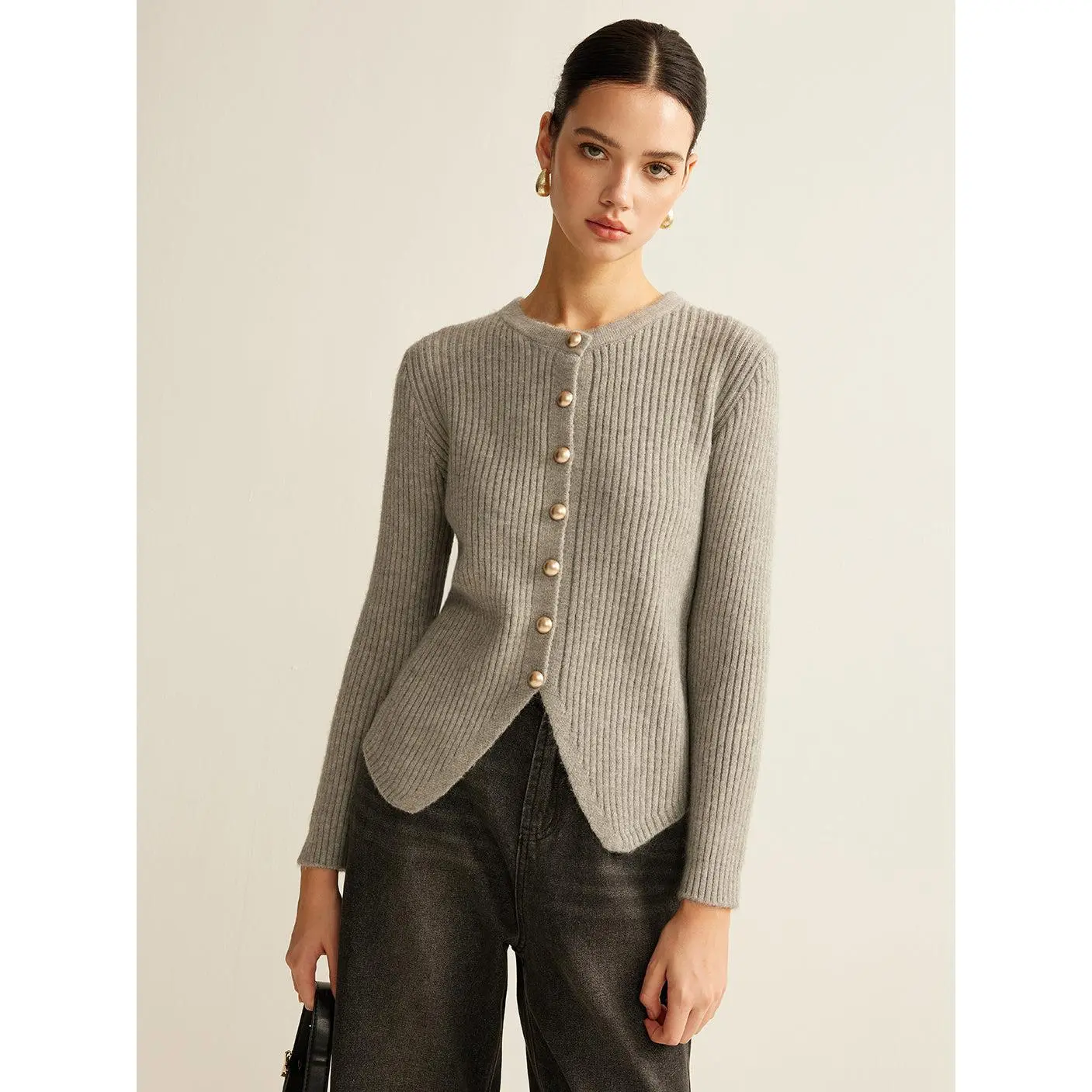 Button Down Split Cardigan
