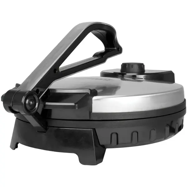 212 MAIN 12 in Round Stainless Steel Non-Stick Tortilla Maker - Metallic Body, Adjustable Heat, Round Shape