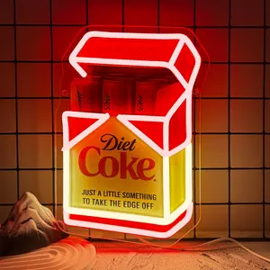 Fridge Cigs Neon Sign, Dimmable Drink-Themed Wall Light for Bar, Man Cave, Shop or Bedroom Decor, Gift for Christmas and Birthdays