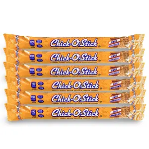 Chick O Stick King-Size 1.6 Oz Caffeine-Free Natural Sweet Sugar Snack Candy Bars, 6-Pack, Crunchy Peanut Butter Rolled In Toasted Coconut