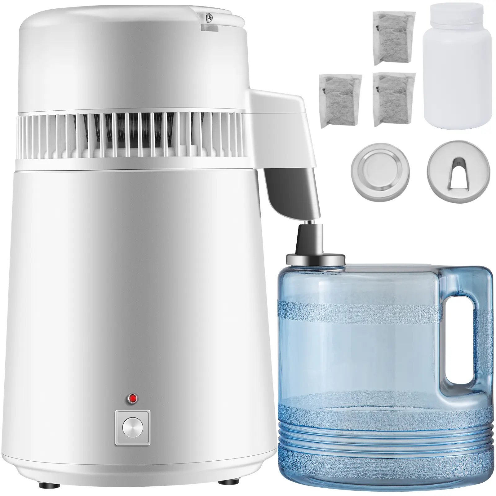 【summerfinds】VEVOR Countertop 750W Water Distiller, Fully Upgraded Filtration System with Handle, 1.1 Gal/4L BPA-Free Container, White, Ideal for Home Use, Water Filtration Systems, Distilled Water Machine