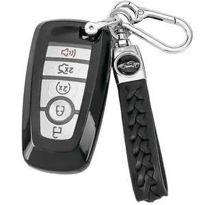 Car Key Fob Cover Case with Keychain, Car Key Protector, Soft TPU Protection Key Case for Ford for Explorer for Fusion for Escape for Edge for Expedition for F350 for F450 for F550 for Maverick for Mustang 3/4/5 Buttons Smart Key, Car Key Accessory