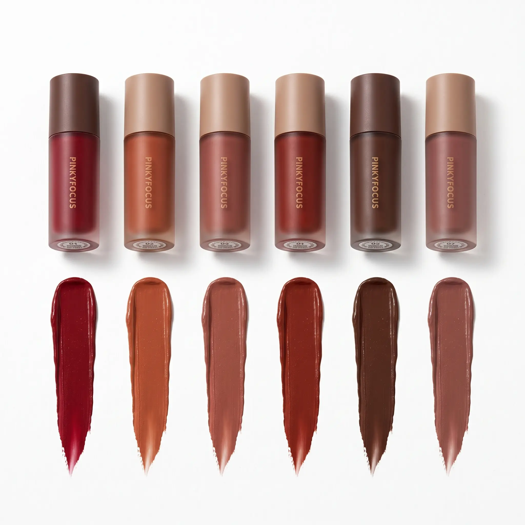 HERORANGE Women's 6-Piece Lightweight Nude Brown Matte Lip Gloss Set - Smooth Lip Combos, Long-Lasting Waterproof Latte Lipsticks, Clean Girl Makeup for All Skin Types, Single Item Option, 6 Pieces, Soft Glam, Everyday Glam, Glam Style