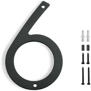 5"Floating House Numbers Metal House Numbers for Outside Large Address Numbers for House Mailbox Numbers Black Modern  Weatherproof Easy Installation (6, 5 Inch Black)