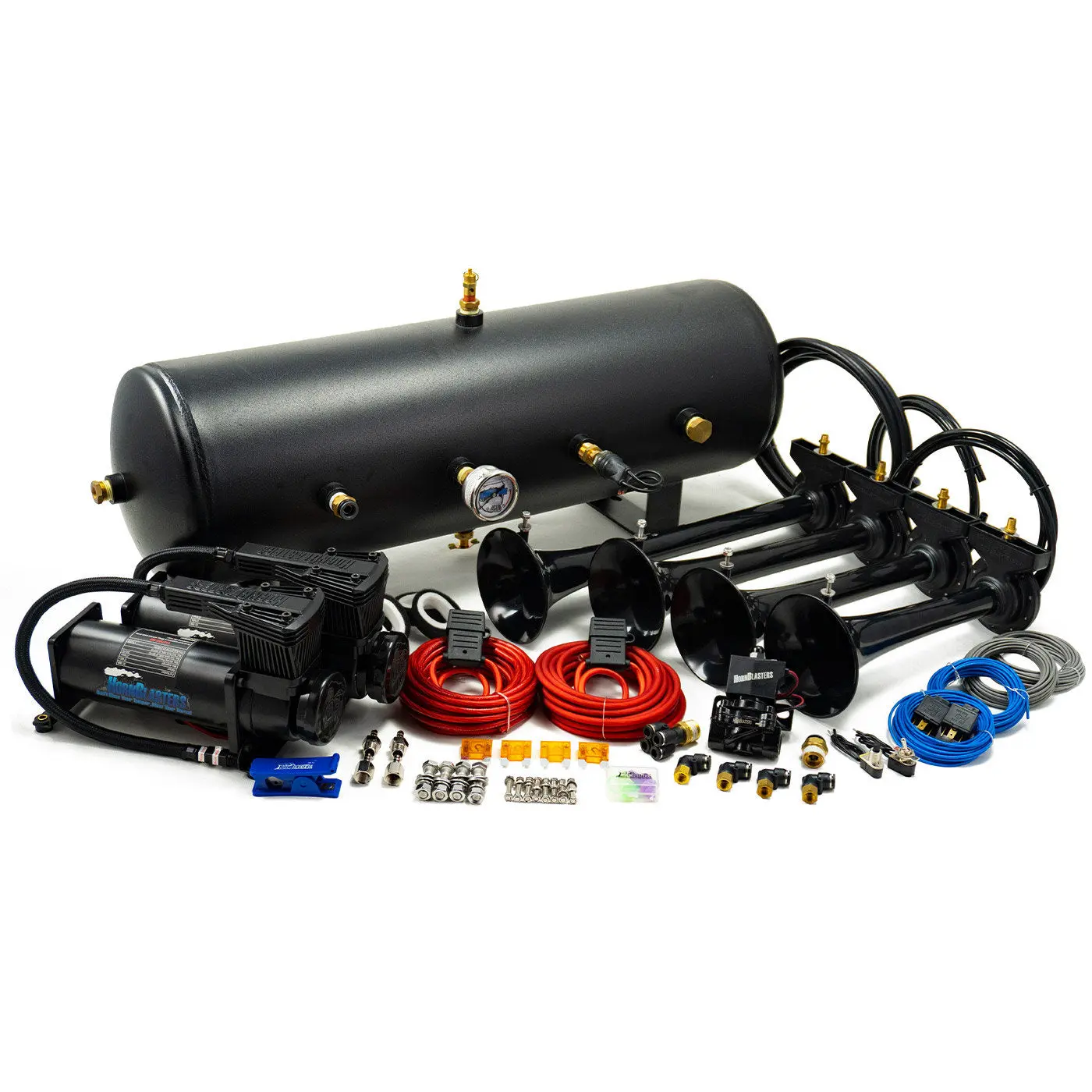 HornBlasters Conductor's Special 844 Nightmare Edition Train Horn Kit | Dual Compressors | 8-Gallon 150 PSI Air System HornBlasters Conductor's Special 844 Nightmare Edition Train Horn Kit | Dual Compressors | 8-Gallon 150 PSI Air System