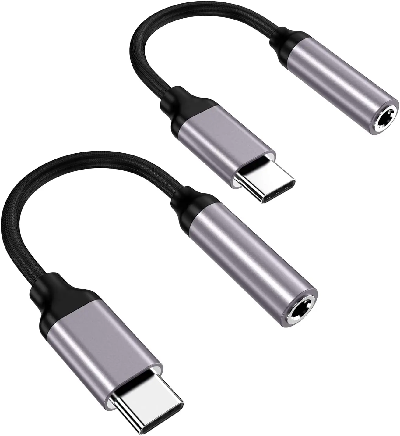 USB Type C to 3.5mm Female Headphone Jack Adapter-2 pa'ck, USB C to Aux Audio Dongle Cable Cord Compatible with Pixel 4 3 2 XL, Samsung Galaxy S21 S20 Ultra S20+ Note 20 10 S10 S9 Plus for iPad Pro