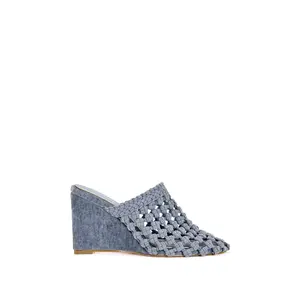 GWENDOLYN-BLUE WEDGE MULE