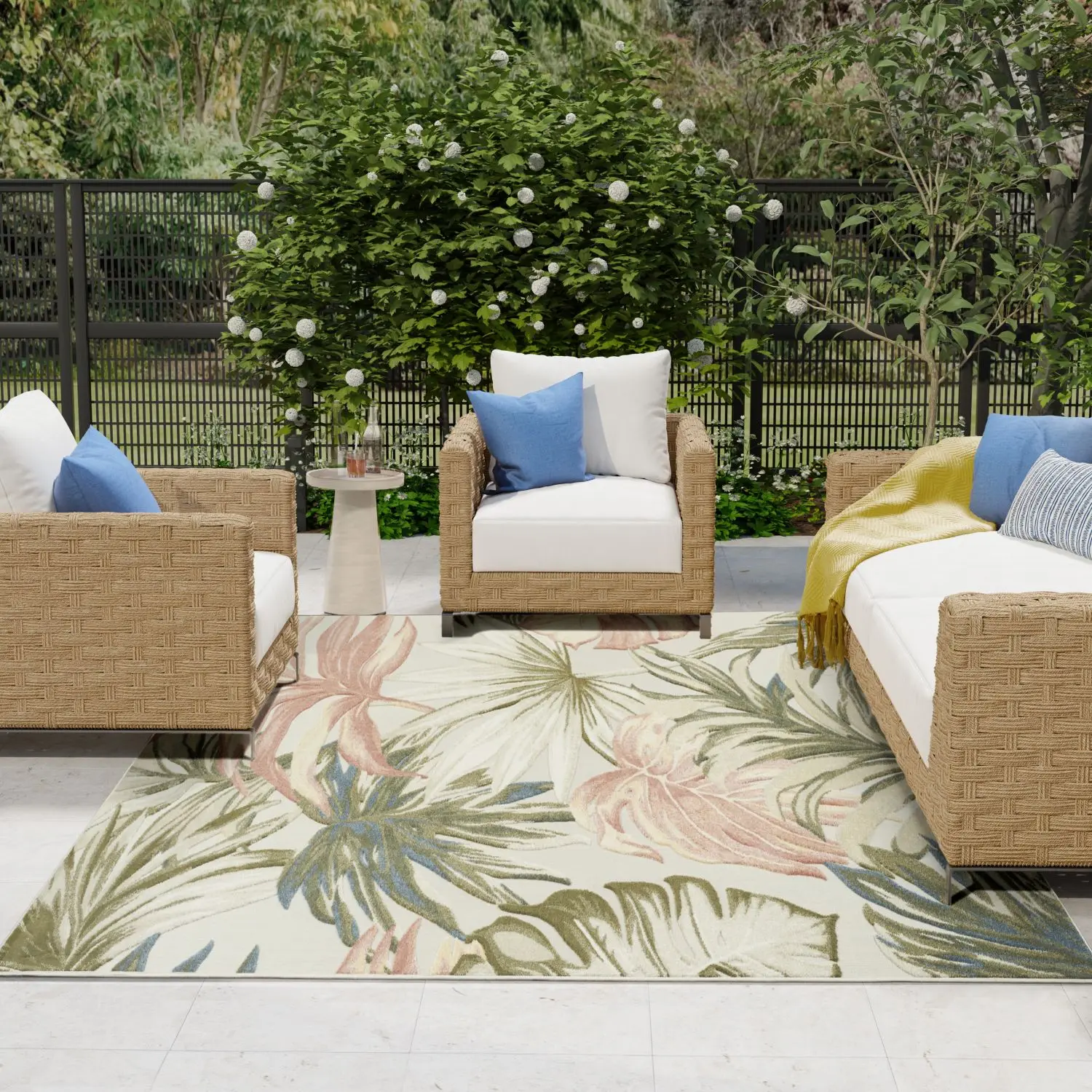 Nourison Aloha Tropical Oversized Home Decor Rug - Modern Floor Covering, All-Weather Outdoor Patio Rug, Animal & Nature-Themed Indoor-Outdoor Accent Mat, Decorative Rug