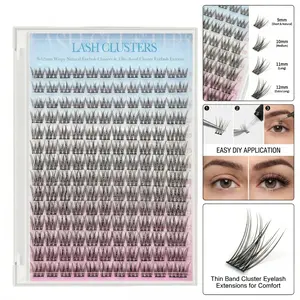 Natural Fluffy Lash Extension Set 9–12mm | All-in-One Kit with Lash Glue, Applicator Tweezers & Eyelash Brush