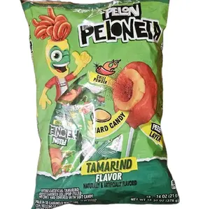 Pelon Peloneta Tamarind Flavor with Chili Powder Hard Candy Lollipops 18ct Natural & Artificially Flavored